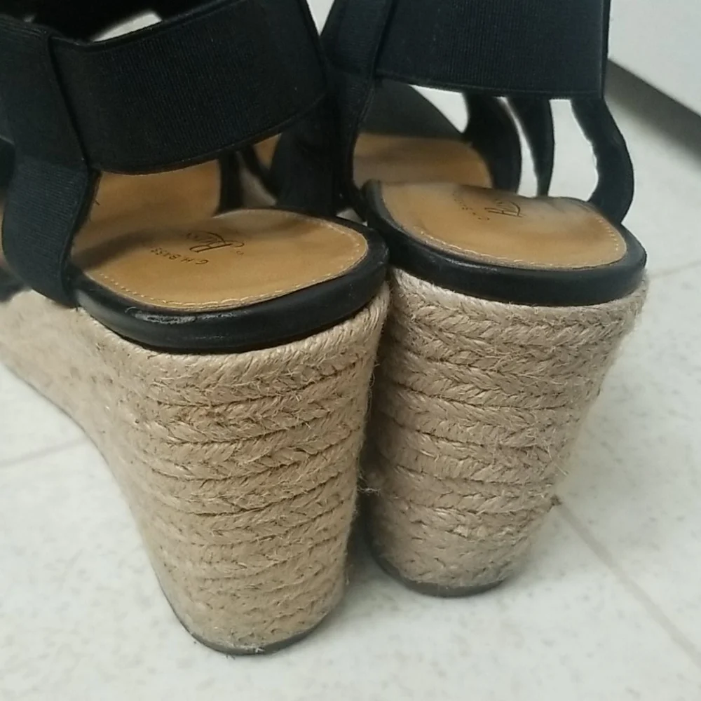 Woven espadrille wedges